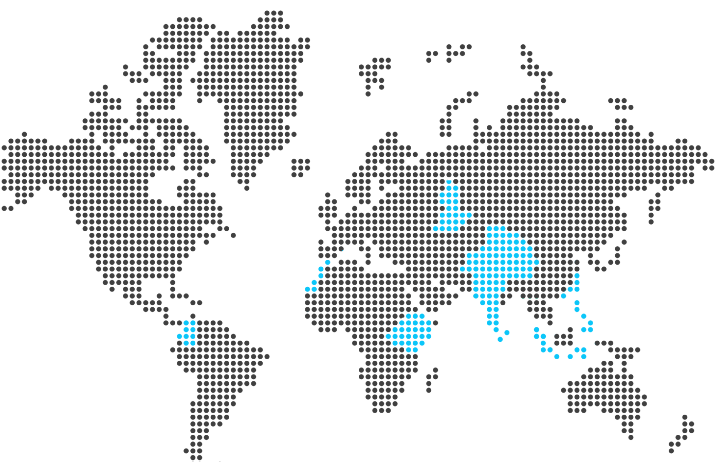 Παγκόσμιος χάρτης με τις χώρες συνεργασίας και παρουσία της εταιρείας